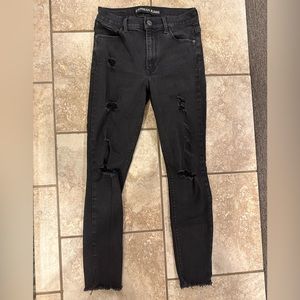 Express Distressed Ripped Black Jeans